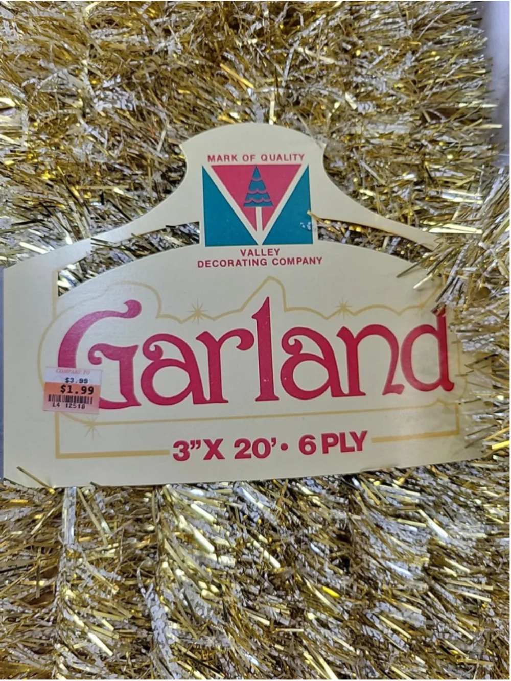 Vintage Valley Decorating Co Christmas Garland Gold White 3
